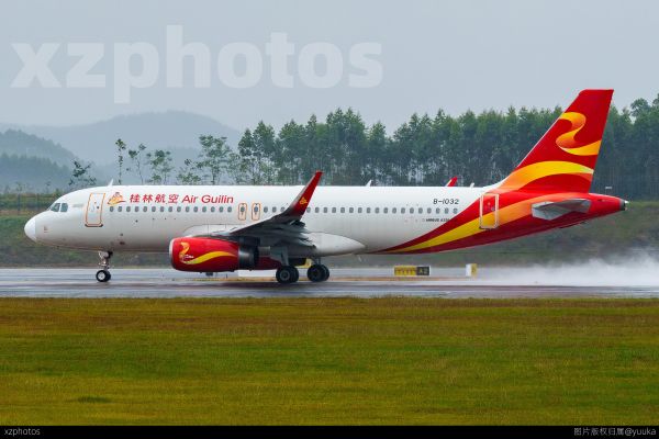 桂林航空320起飞吹水