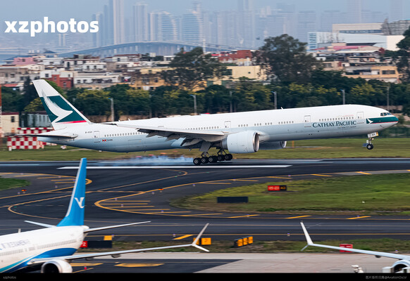 国泰航空旧涂装“50th boeing 777-300ER”彩绘前往厦门太古退租