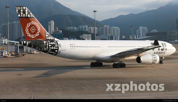 斐济航空在香港滑行