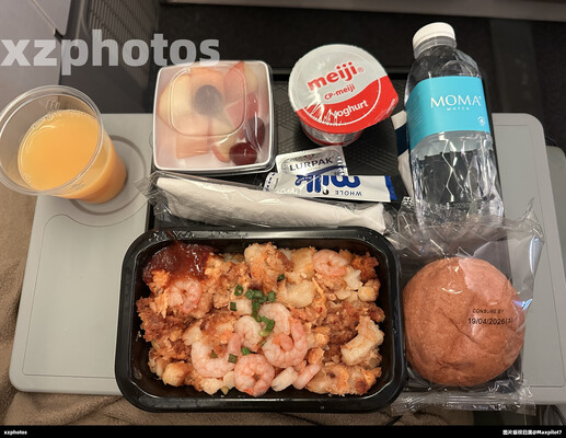 SQ828新加坡樟宜-上海浦东经济舱餐食