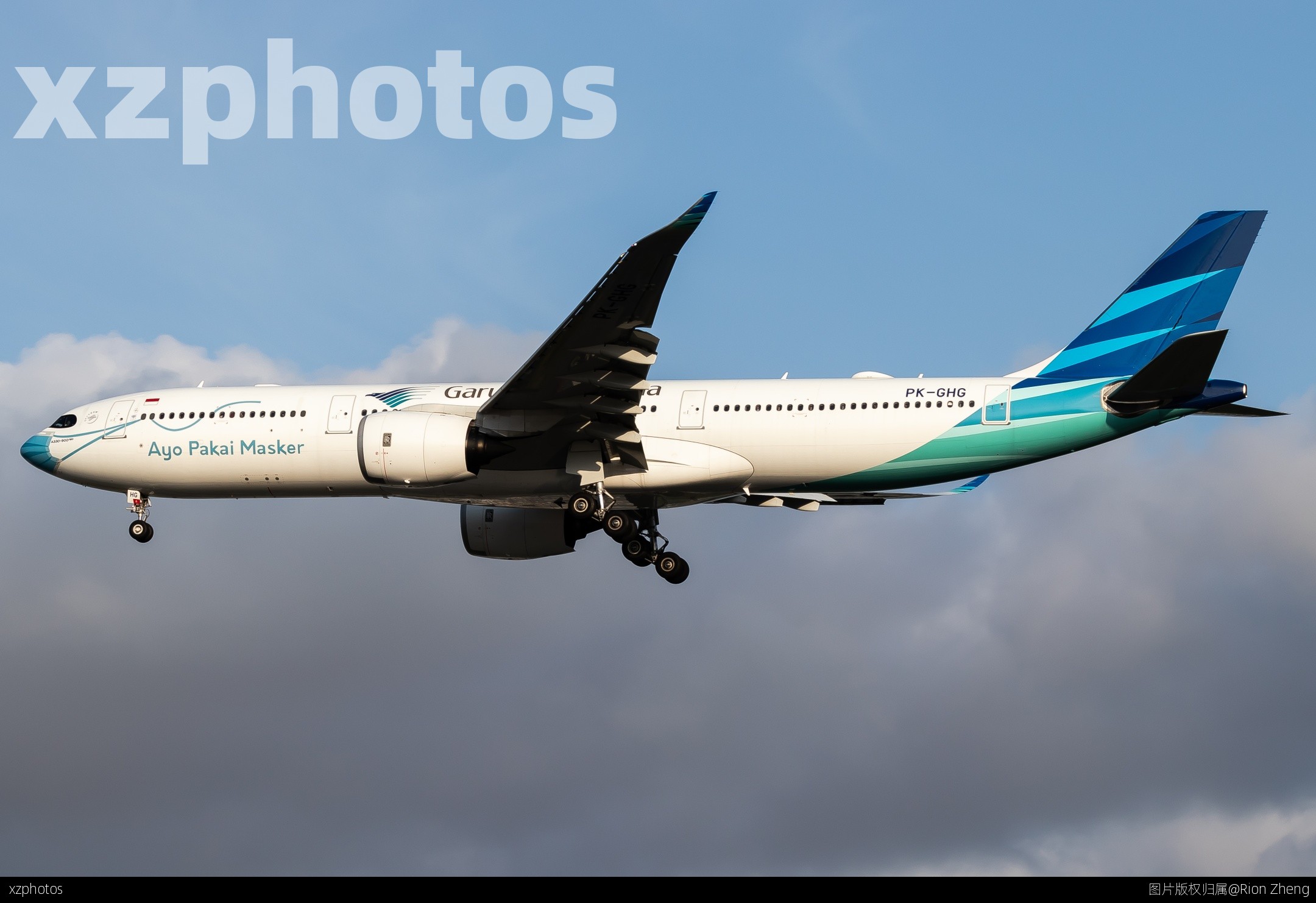 A GA339 landing at SIN