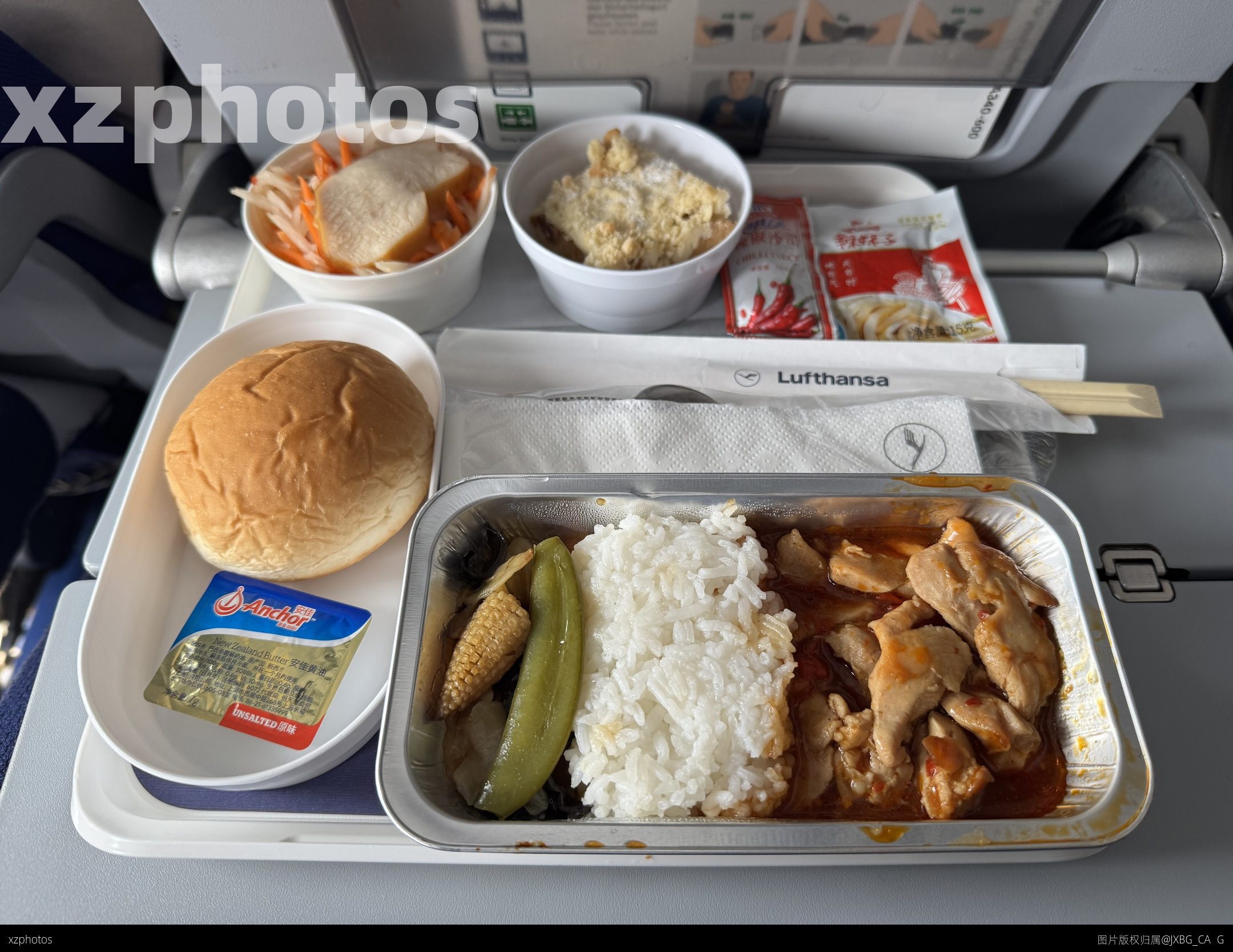 汉莎上海出港经济舱正餐