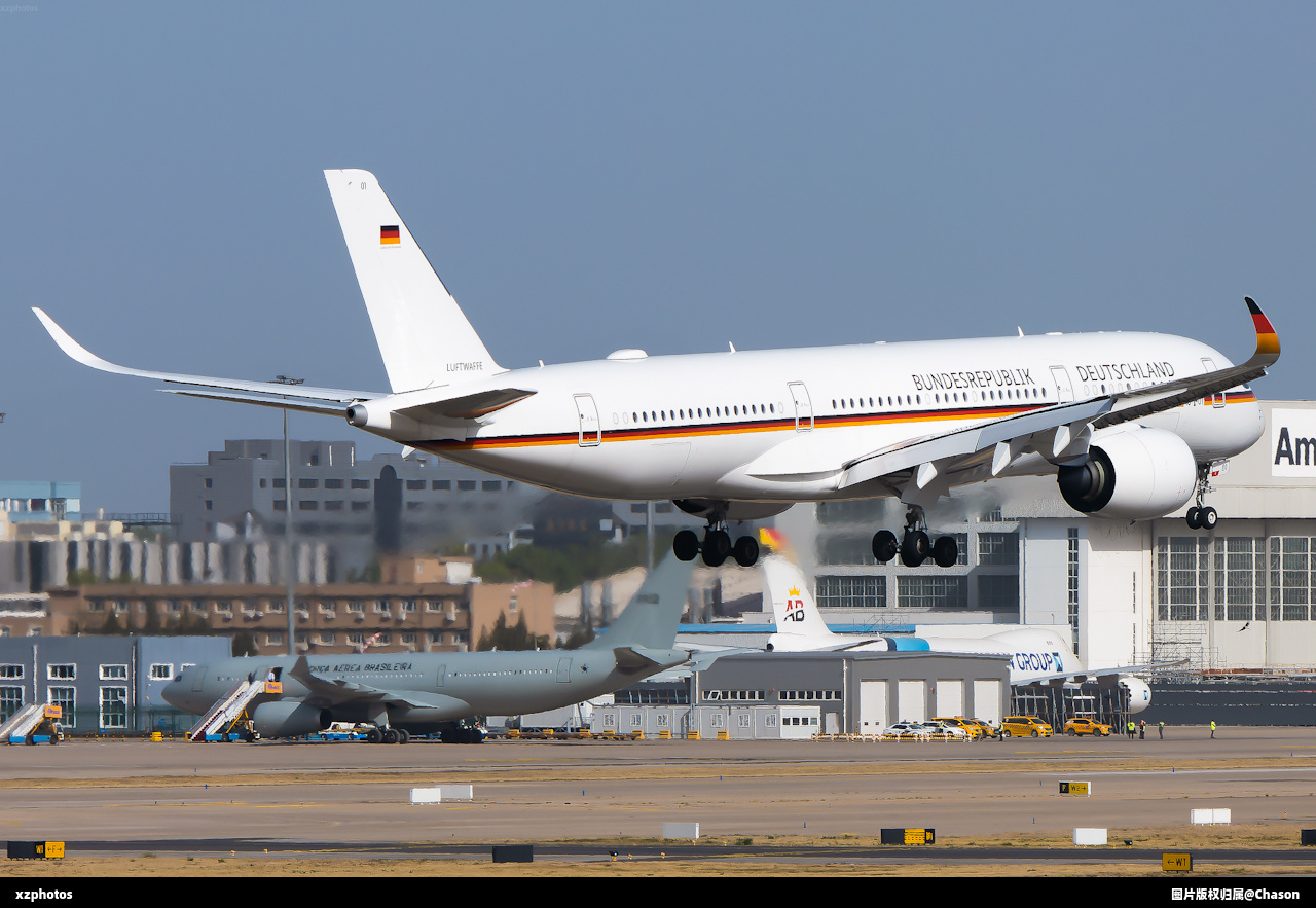 德国外长瓦德富尔乘德国空军A350-900ACJ访问中国北京及广州