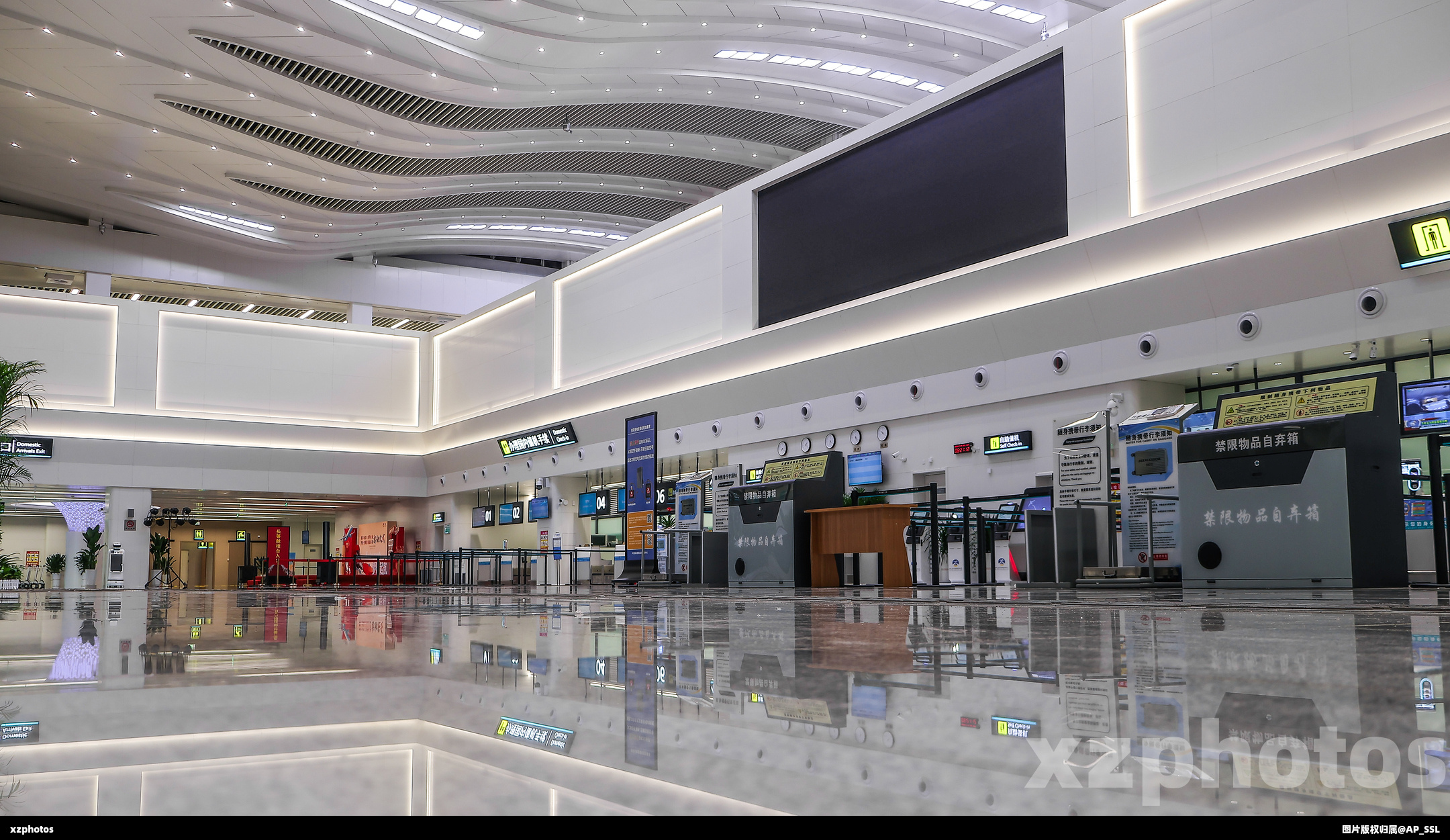 齐齐哈尔三家子机场新航站楼大厅概览