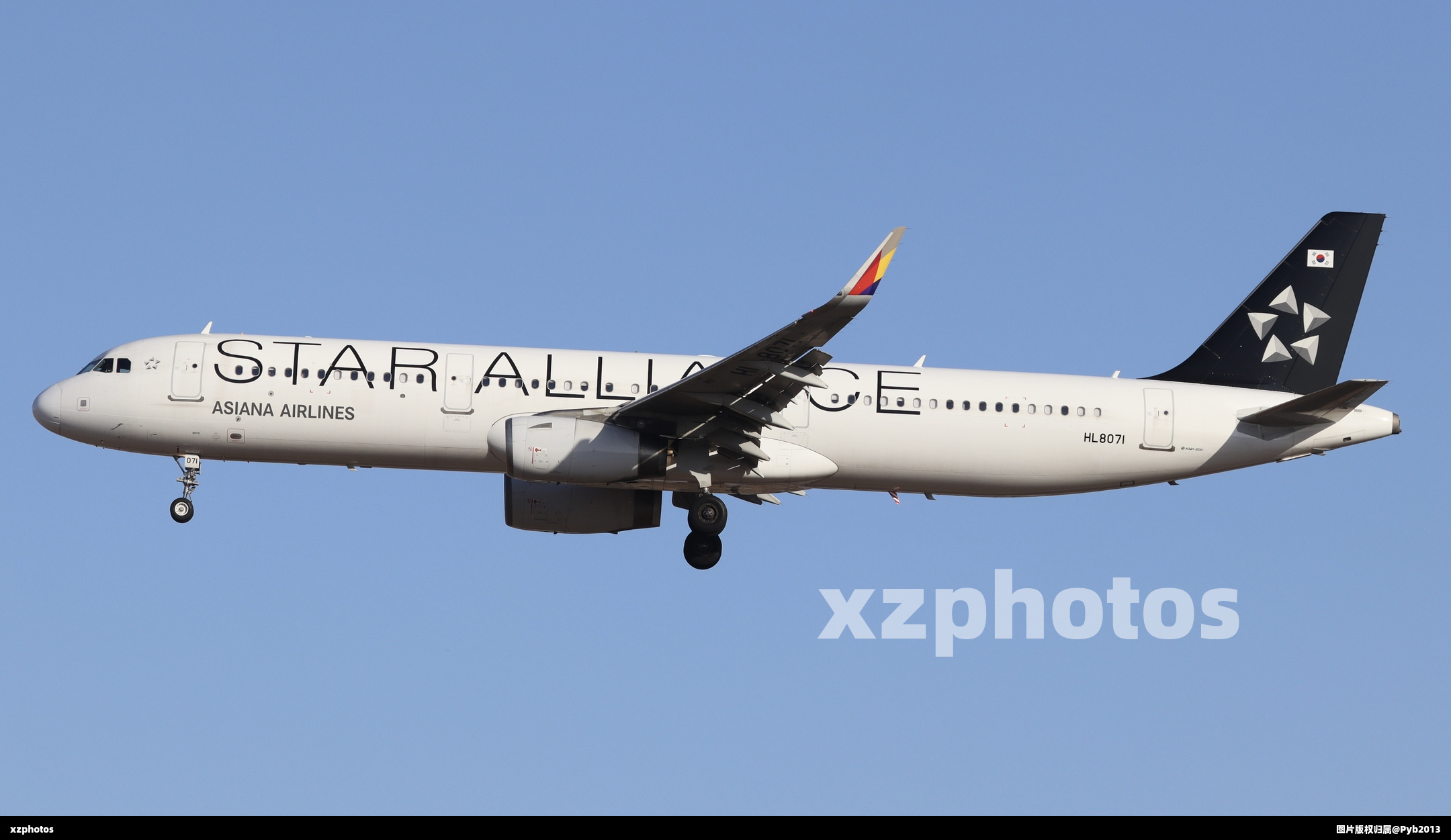 韩亚321星空联盟彩绘落地北京首都