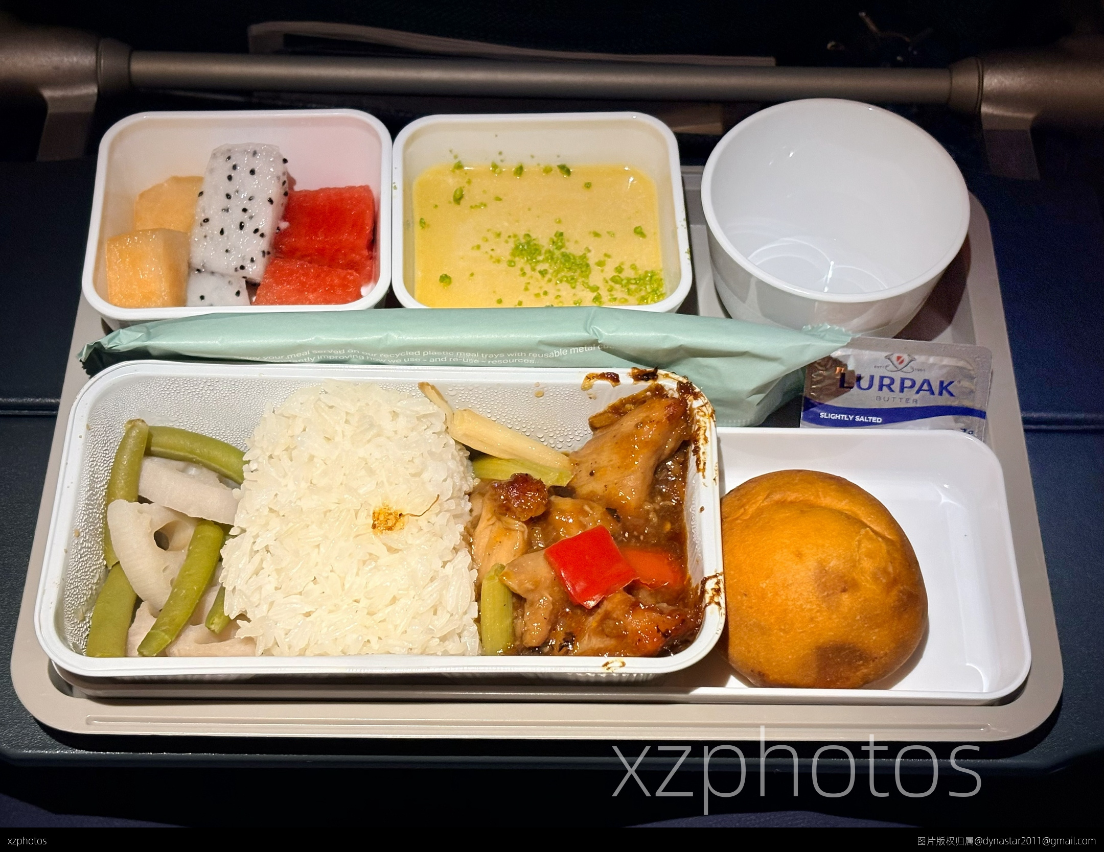 CX870 香港-旧金山 经济舱餐食