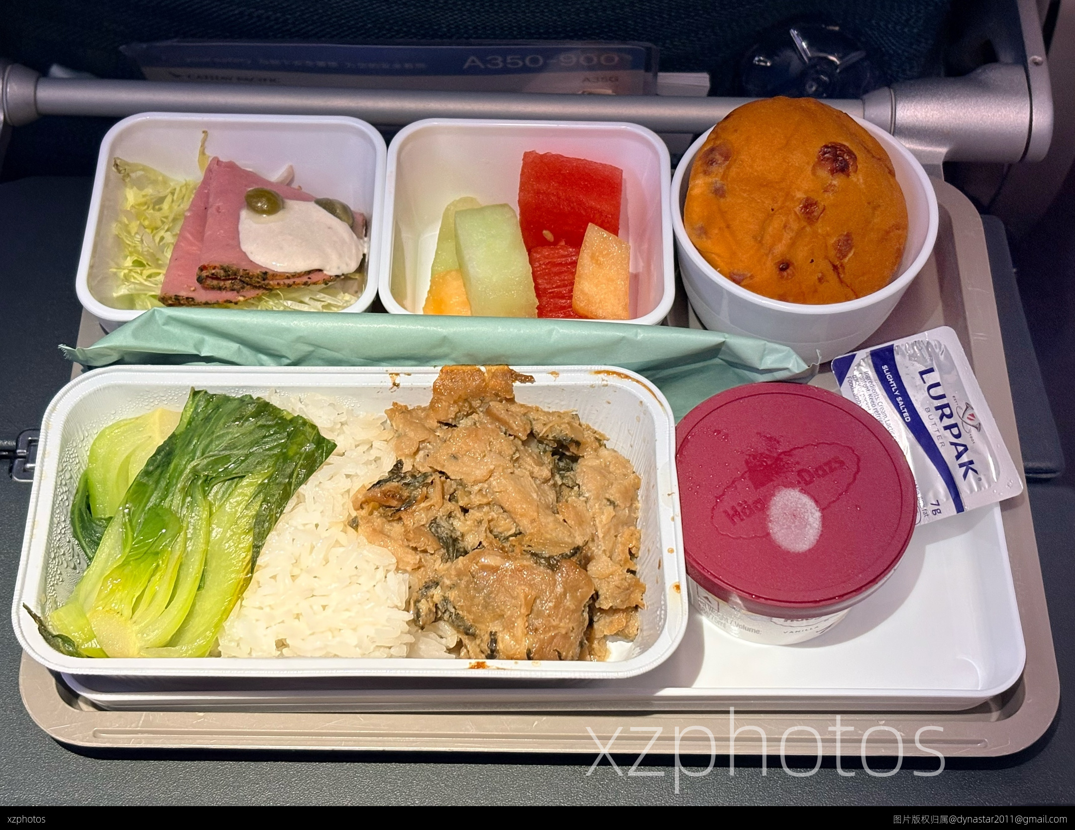 CX870  香港-旧金山  经济舱餐食