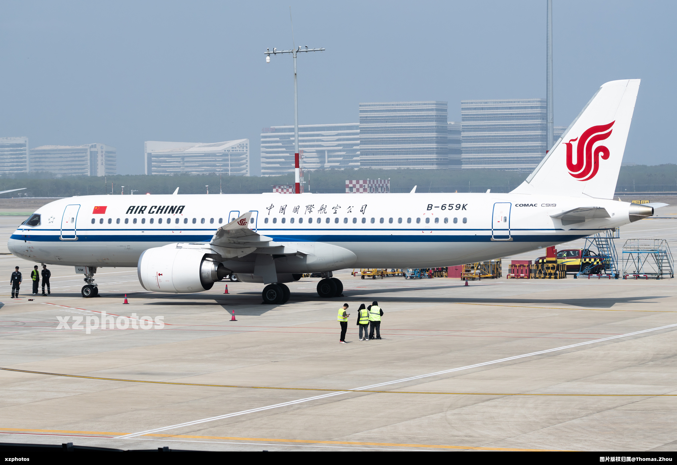 国航C919首航鹭岛