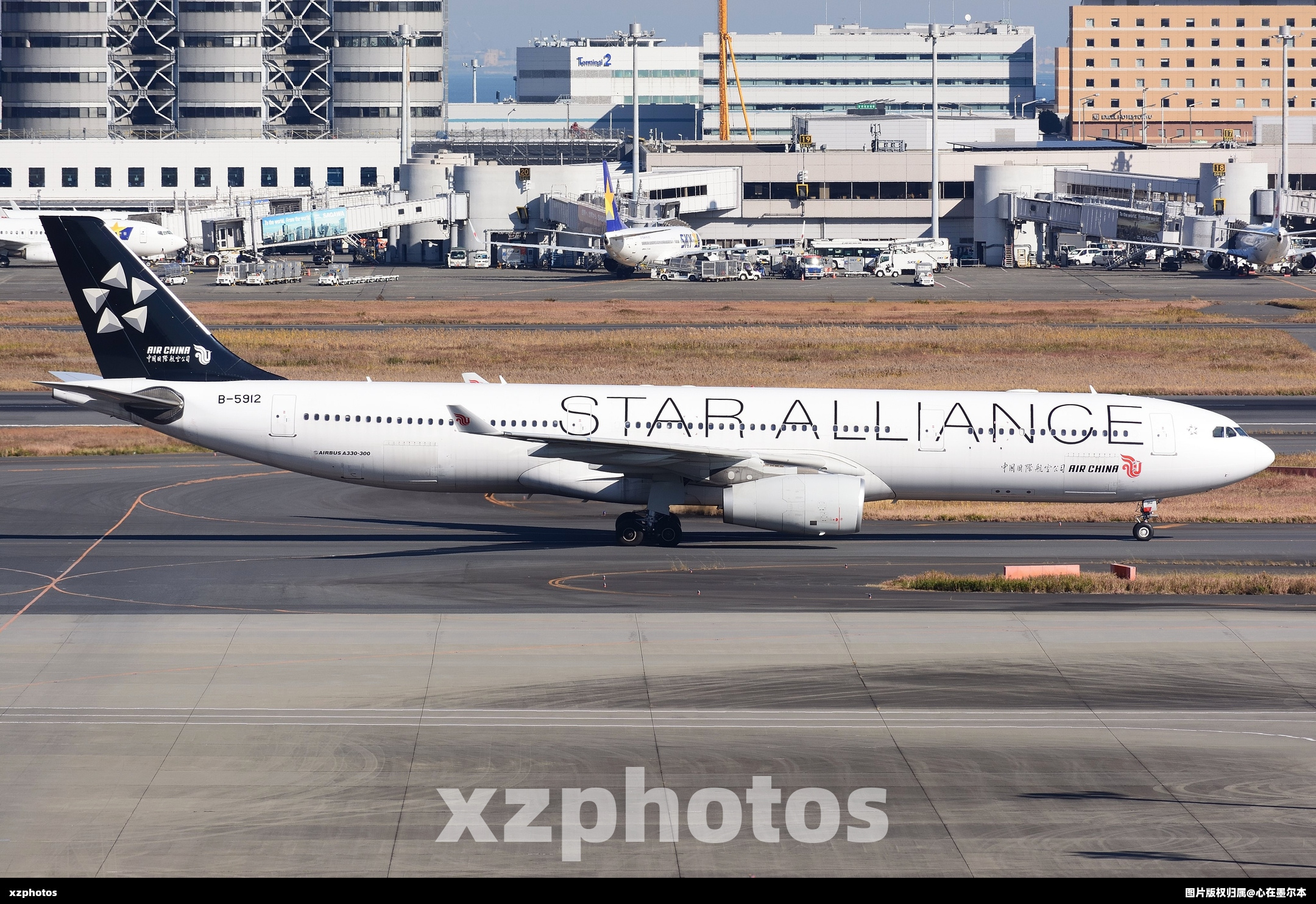 星盟涂装A330滑行在羽田机场