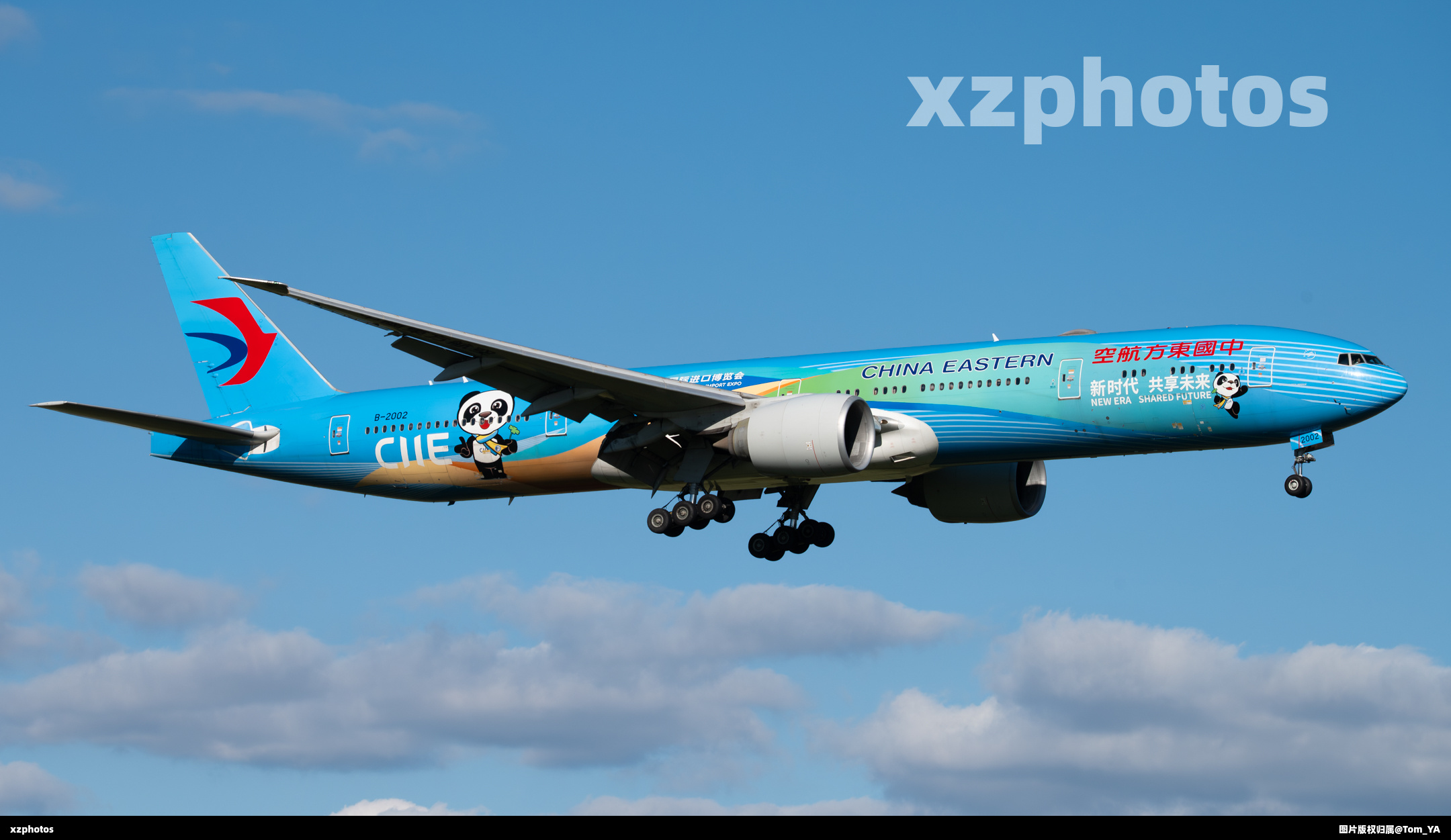 东航 773ER B-2002 降落奥克兰机场